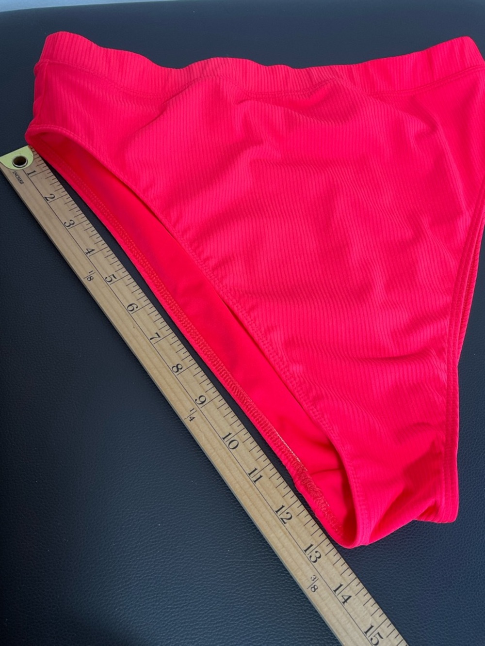 ASOS Red Ribbed High Waist Bikini Set - Picture 10 of 10